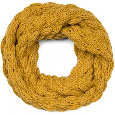 Imagen de styleBREAKER Señoras Bufanda de punto liso con patrón burbujas, invierno cálido, tubular frambuesa 01018167, color:Curry
