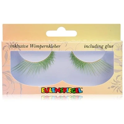 Imagen de Eulenspiegel 001004 Pestañas artificiales, Verde Bruja, 1 ml pegamento especial para pestañas, instrucciones, carnaval, Halloween, fiesta temática