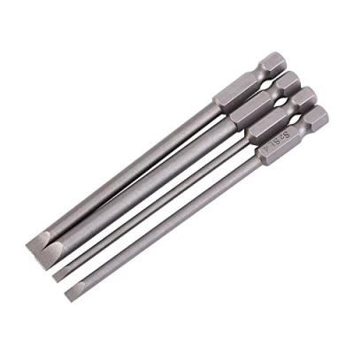 Imagen de 4 Puntas de Destornillador 100 mm Largo Cabeza Ranurada Wera Ccabeza Plana Vástago Hexagonal Acero 1/4 &quot;