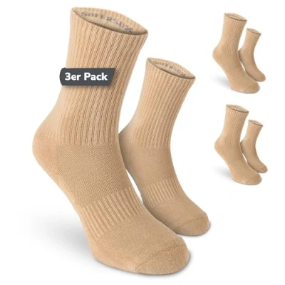 Imagen de Safersox Calcetines de deporte para hombre 3er Vorteilspack Beige 39 42