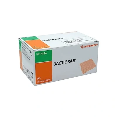 Imagen de Smith &amp; Nephew bactigras Pack de 50 vendas tul Gras 5 cm x