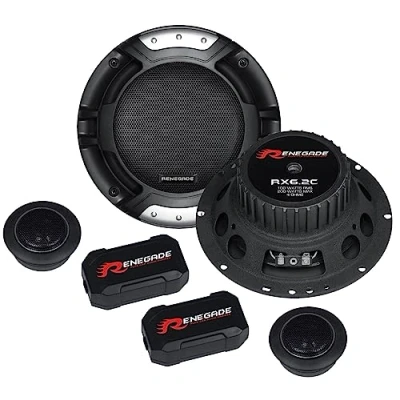 Imagen de Renegade RX6.2C Ovalado De 2 vías 200W altavoz audio Altavoces para coche (De vías, 200 W, 100 4 Ω, Neodimio, 5,7 cm)