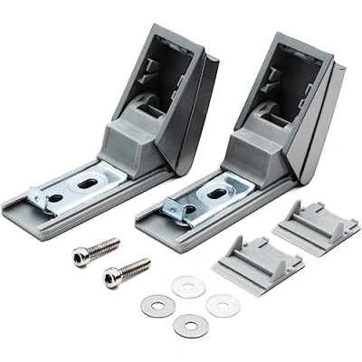 Imagen de Juego de reparación tirador puerta para frigorífico, bisagra compatible con Liebherr, kit 9590178 como 9590190, puerta, color plateado,
