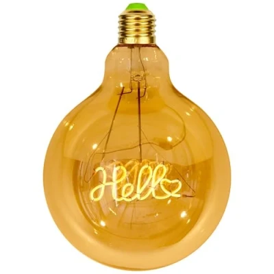 Imagen de TIANFAN Bombillas LED vintage Big Globe G125 4W 220/240V Alfabetos Especialidad Bombilla Decorativa Super Amarillo Cálido (Hola)