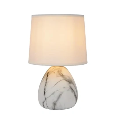 Imagen de LUCIDE MARMO Lámpara de mesa Ø 16 cm 1xE14 Blanco