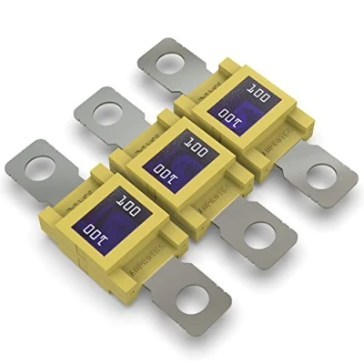 Imagen de AUPROTEC Fusible MEGA Fusibles de alta corriente atornillables 80A 500A selección: 100A Ampere amarillo, 3 piezas