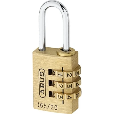 Imagen de ABUS Candado de combinación 165/20 latón con código numérico ajustable individualmente maleta/cerradura casillero Security Nivel 3