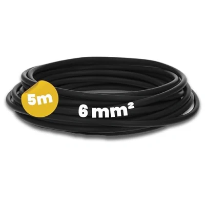 Imagen de Kalitec 5 metros H07V K 6 mm² negro cable flexible I hilo mm2 cableado fino de un solo para armario control