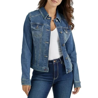 Imagen de Wrangler Authentics Women&#039;s Denim Jacket, Weathered, Small