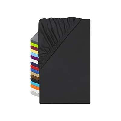 Imagen de npluseins Sábana bajera de microfibra Transpirable y apta para alérgicos 1519.2192, aprox. 200 x 220 cm, color negro