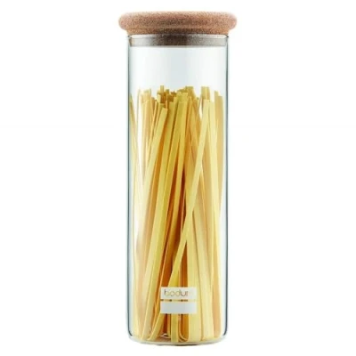 Imagen de BODUM Vorratsdosen mit Korkdeckel, Yohki Tarro de Almacenamiento para Espaguetis con Tapa Corcho, 1,9 l, onzas, 64 Onza, 6