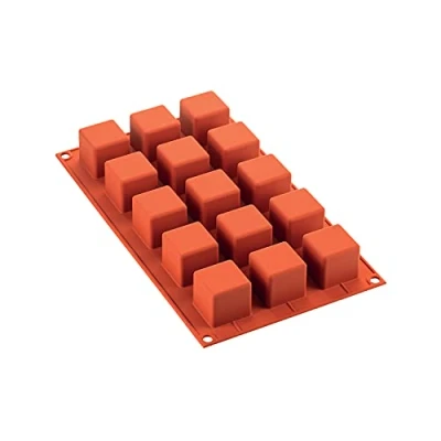 Imagen de Silikomart SF105 Molde de Silicone en Forma Cubo 35X35 H 35 MM, Rouge Brique, 29.5 x 17.5 1.5 cm