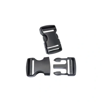 Imagen de Hebillas de liberación lateral 38 mm, clips hebilla plástico resistente, cierres a presión, doble ajustable para mochila, repuesto sin costura, 2 juegos, Negro, 38mm