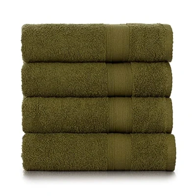 Imagen de Tuiste Juego de 4 Toallas Verde Caqui (50x90cm), Súper Suave y Altamente Absorbente, Lujosas 100% algodón, Tacto Suave, Lavabo