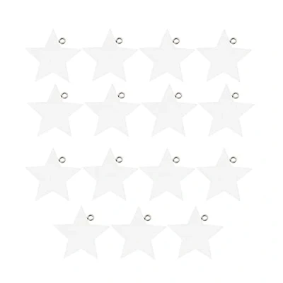 Imagen de Ideen mit Herz Estrellas de madera para colgar, diámetro 3,8 cm, 3,5 mm grosor, color blanco, 15 unidades