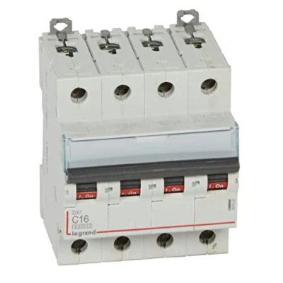 Imagen de Legrand 407928E, Interruptor Automático Magneto Térmico, 4P, 16A, Curva C, 10 kA, 4 módulo, DX3