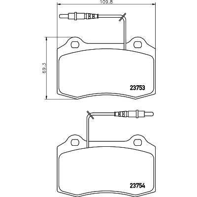 Imagen de HELLA 8DB 355 018 631 Juego de pastillas freno con contacto aviso desgaste incorporado PEUGEOT: 406 Coupé