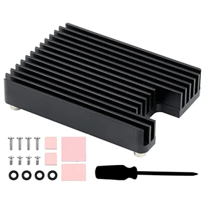 Imagen de Waveshare Disipador de Calor Aluminio para Raspberry Pi Compute Module 4 CM4, Heatsink con Muesca Antena, Resistencia a la Corrosión/Oxidación, Mejor Disipación Calor, Fácil Instalar
