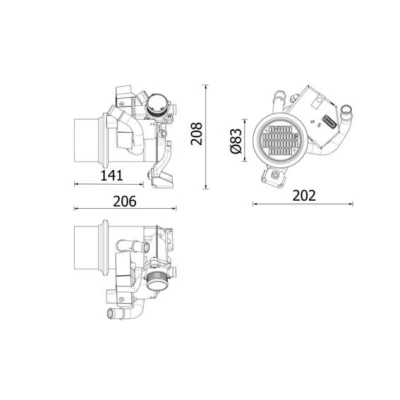 Imagen de MAHLE ORIGINAL CE 39 000P Enfriador EGR sin junta con válvula