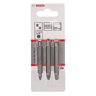 Imagen de Bosch 2 607 001 747 Juego de lámina doble, 3 piezas S 1,2x6,5, 0,6x4,5, 0,8x5,5; PZ1, PZ2, PZ3; 60 mm (pack 3)