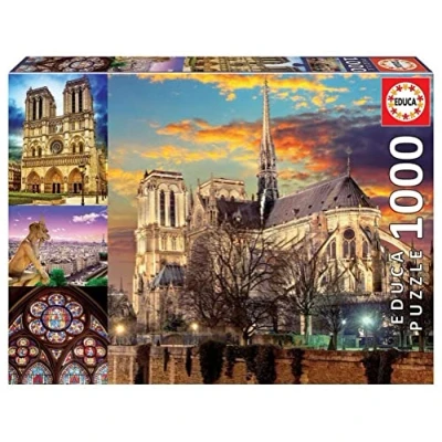 Imagen de Educa Puzzle de 1000 Piezas para Adultos Collage Notre Dame. Incluye Pegamento Fix Puzzle. A Partir 14 años (18456)