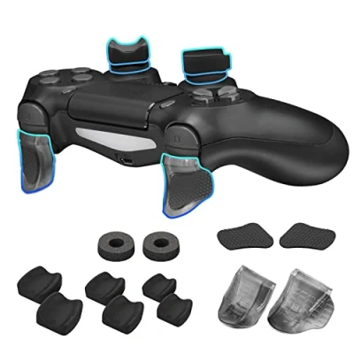 Imagen de NiTHO FPS Precision Kit para Mando de Playstation 4, Incluye Anillos Precisión, Extensor Gatillo, Pegatinas 3 Tamaños Empuñaduras Pulgar, Mejora el Precisión PS4