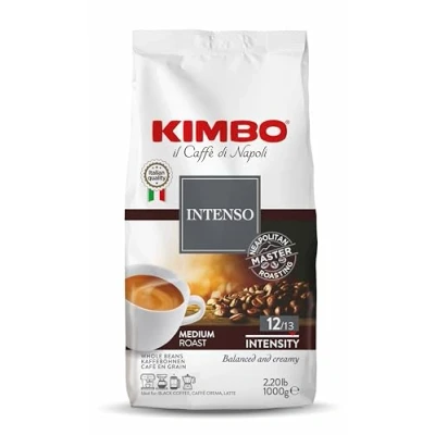Imagen de Granos de Café Enteros Kimbo Intenso, Ideal para Espressos, Bolsa 1kg