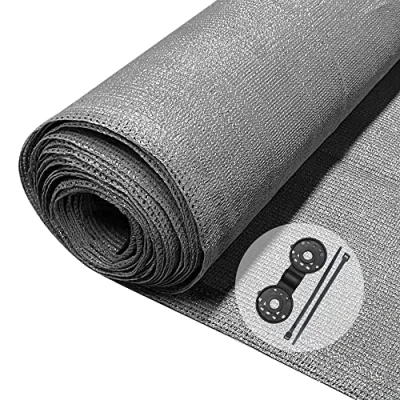 Imagen de VOUNOT Malla Sombreo y Ocultación 1.8x20m, Valla Privacidad 150 g/m² HDPE Protección UV, Red de Sombra con Clips Bridas, para Jardín, Huerto, Balcón, Gris
