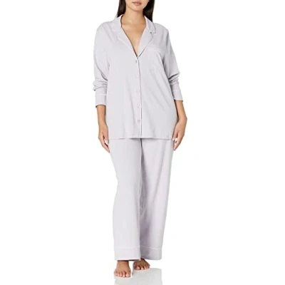 Imagen de Amazon Essentials Conjunto de Pija con Camisa Manga Larga y Pantalón Largo en Modal Algodón Mujer, Lila, XL Grande