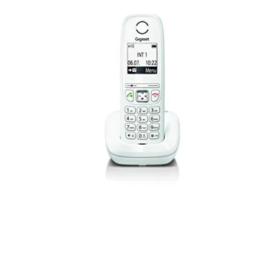 Imagen de Gigaset AS405 Teléfono Inalámbrico, Manos Libres, 100 Contactos, Pantalla gráfica iluminada 1.8&quot;, letra tamaño grande, Color Blanco