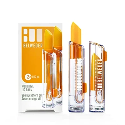 Imagen de BELWEDER Bálsamo Labiales Nutritivos con Aceite de Espino Amarillo Y Naranja Dulce Protectores Antioxidantes, Regeneración Labial, Transparente PARA HOMBRES MUJERES (2 Units)