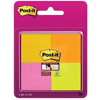 Imagen de Post It 6910SSS YPOG EU Pack de 4 blocs notas adhesivas, 47.6 x mm, colores (amarillo, rosa, naranja y verde)