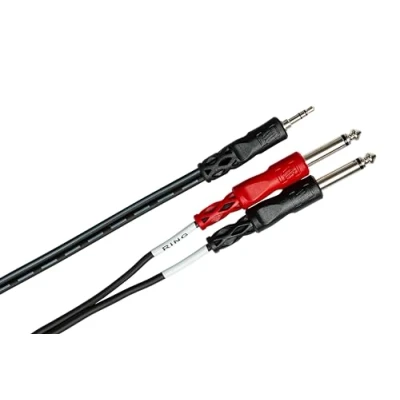 Imagen de Hosa CMP 153, Stereo Breakout, 3.5 mm TRS to Dual 1/4 in TS, 3 ft