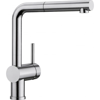 Imagen de BLANCO LINUS S 517184 Grifería de cocina moderna con caño extraíble, alta presión, acero inoxidable cepillado