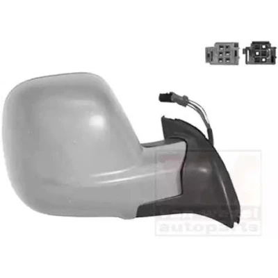 Imagen de espejo retrovisor Van Wezel 0906828 derecha imprimado completo, convexo, para ajuste elect. espejo, abatible eléctricamente, calefactable, con