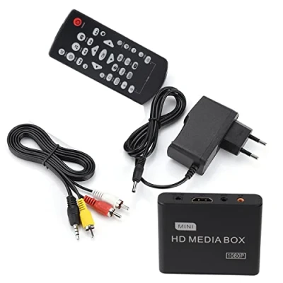 Imagen de Reproductor Multimedia HDMI, Full HD Mini Box Media Player 1080P Soporte USB MMC RMVB MP3 AVI MKV (Negro)