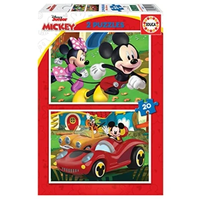 Imagen de Educa Set con 2 Puzzles Infantiles de 20 Piezas los Personajes Principales Mickey Mouse Fun House, Disney. A Partir 3 4 y 5 años (19311)
