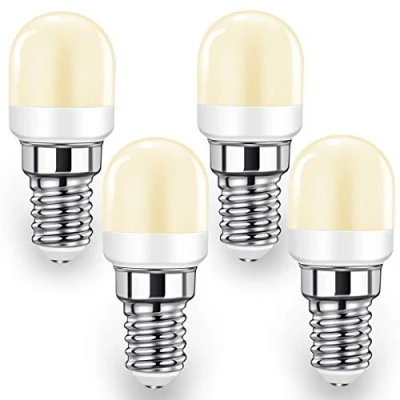 Imagen de GlowsLand E14 LED bombillas, Tornillos Pequeños Bulb, Blanco Cálido 2700K, 2W=20W, 140LM, Luz del Refrigerador,para Frigorífico, Campana Extractora, Nocturna y Máquina de Coser, 4 Unidades