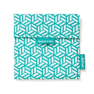 Imagen de Roll&#039;eat ® Porta Sandwich Reutilizable, Bolsa Ecológica sin BPA, Bocadillo de Color Verde Snack&#039;n&#039;Go Tiles