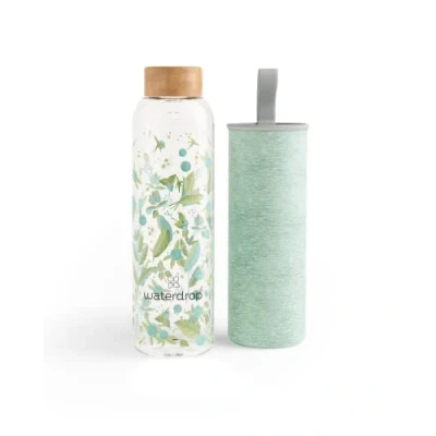 Imagen de waterdrop® Botella Agua Vidrio 600ml, Cristal Borosilicato, 100% Hermética, Segura Sin BPA: Para Niños. Gimnasio, Water Bottle, Cantimplora