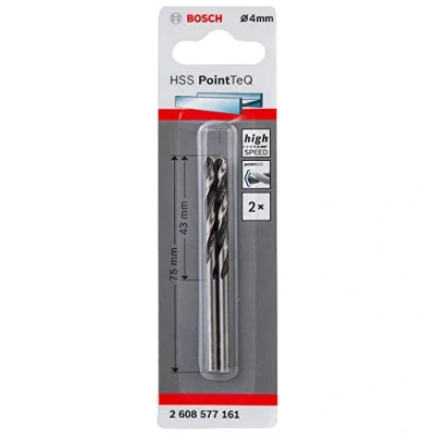 Imagen de Bosch Professional 2 brocas helicoidal HSS PointTeQ, para metal, 4 x 43 75 mm, accesorio de taladro, unidades.