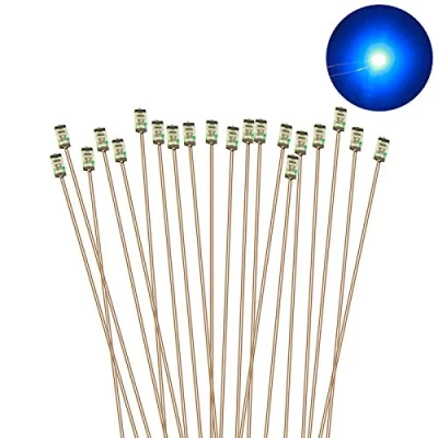 Imagen de Evemodel C0603B 20piezas precableado cobre micro 0.1mm LED SMD AZÚL 0603 NUEVO