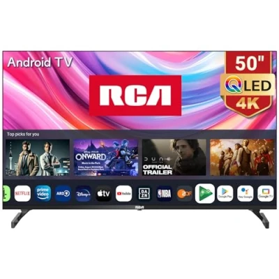 Imagen de RCA TV 50 Pulgadas QLED UHD 4K Smart Televisores Android HDR con Tecnología Quantum Dot, Google Assistant, WiFi, Bluetooth, DVB T/T2 C S/S2, Dolby Audio RAQ50UN1