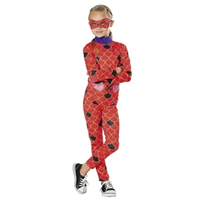 Imagen de Rubies Disfraz Ladybug para niñas, Green Collection, sostenible, Jumpsuit impreso y antifaz, Oficial Miraculous Carnaval, Halloween, Navidad cumpleaños