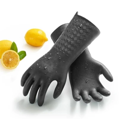 Imagen de Vgo... Guantes Limpieza Largos con forro Reutilizables, Fragante Inodoro, para Hogar Baño Cocina lavar platos Coche, Resistentes contra el Frío&amp;Calor Agua, 1 par
