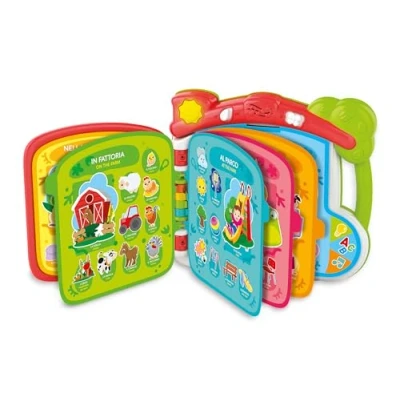 Imagen de Clementoni Baby Scopro il Mondo in 100 Palabras Libro Interactivo 1 año electrónico parlante, Infantil Educativo bilingüe táctil sonoro, enseña Italiano e inglés, Aprender Nuevas Palabras,