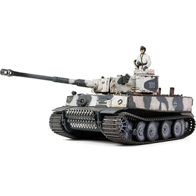 Imagen de Forces of Valor Waltersons MP 912042B Tiger I a Escala 1/32 (Modelo de producción Inicial) Tanque Pesado Fundido Militar Coleccionable, Camuflaje Nieve Invierno y Gris Campo alemán, 26