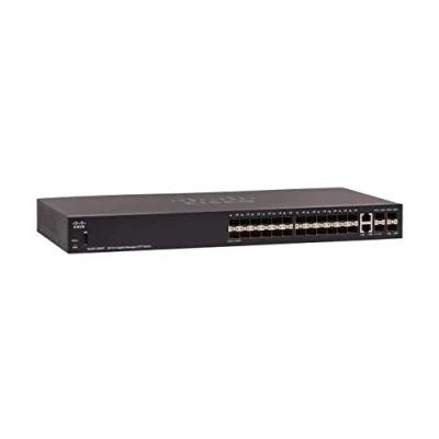Imagen de Cisco Switch administrado SG350 28SFP de con 24 ranuras SFP Gigabit Ethernet más 2 SFP, combinación Ethernet, protección limitada por vida (SG350 K9 EU)