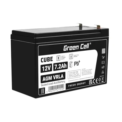 Imagen de Green Cell batería de Plomo AGM VRLA 12 V y 7,2 Ah, Gel Repuesto, Resistente a los ciclos, Juguete eléctrico, Alarma, Corriente Emergencia, para niños Quad Infantil