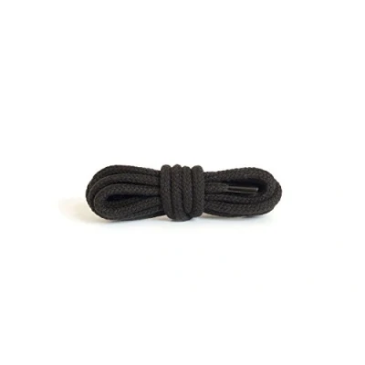Imagen de Kaps Cordones Gruesos Redondos, 5 6 mm de diámetro, Duraderos 100% Algodón para Calzado Casual, Fabricados en Europa, 1 par (120 cm 47 inch to 8 eyelet pairs/ 91 Negro)